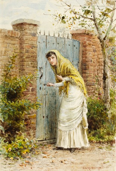 Girl at a Gate by George Goodwin Kilburne